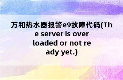 万和热水器报警e9故障代码(The server is overloaded or not ready yet.)